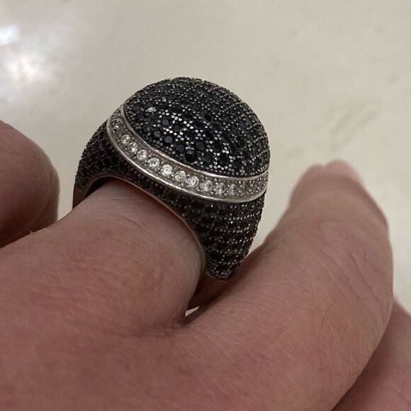 black spinel 925 ring size 9 - Picture 3 of 9
